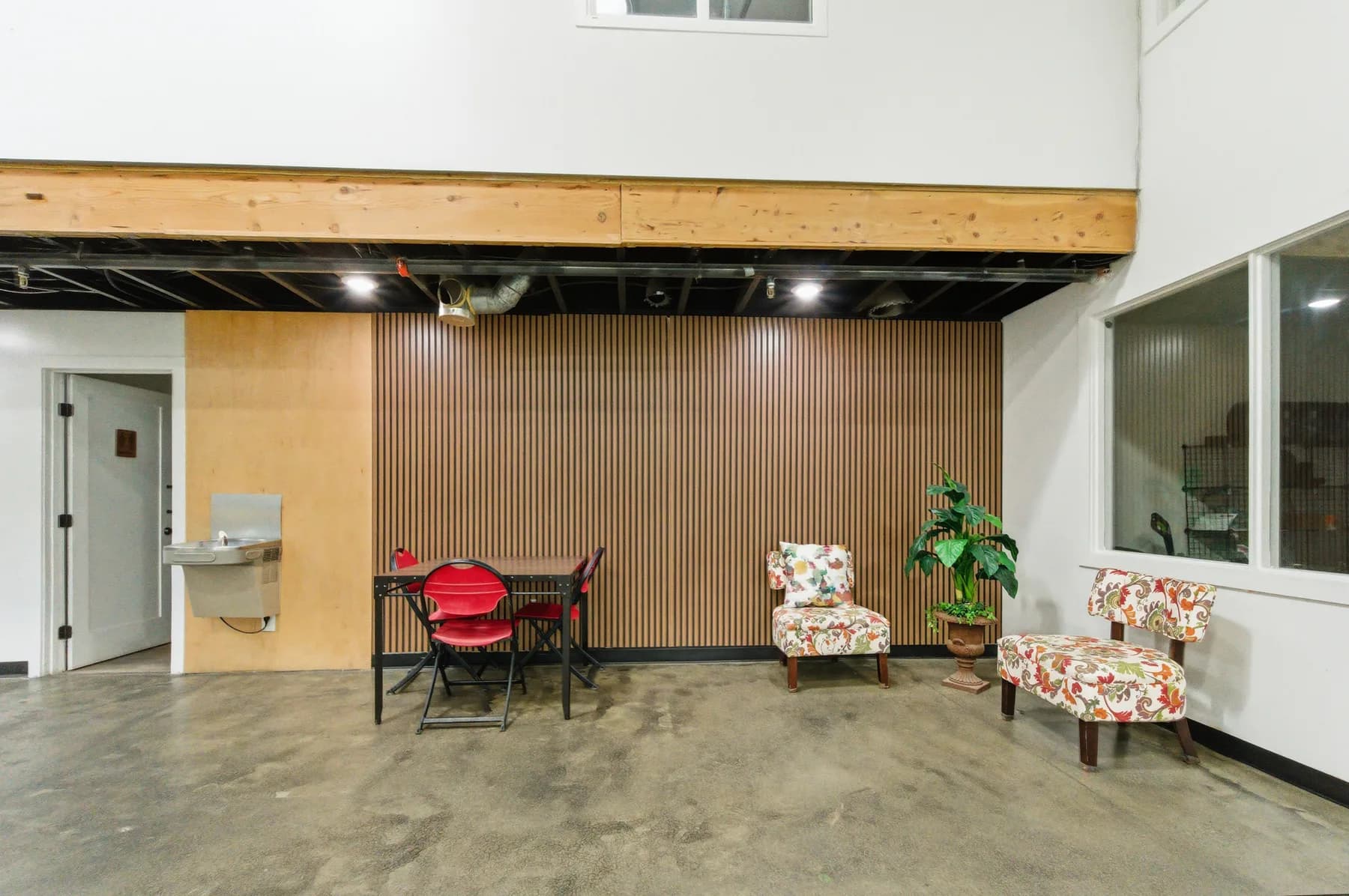 Informal seating area inside The Arena